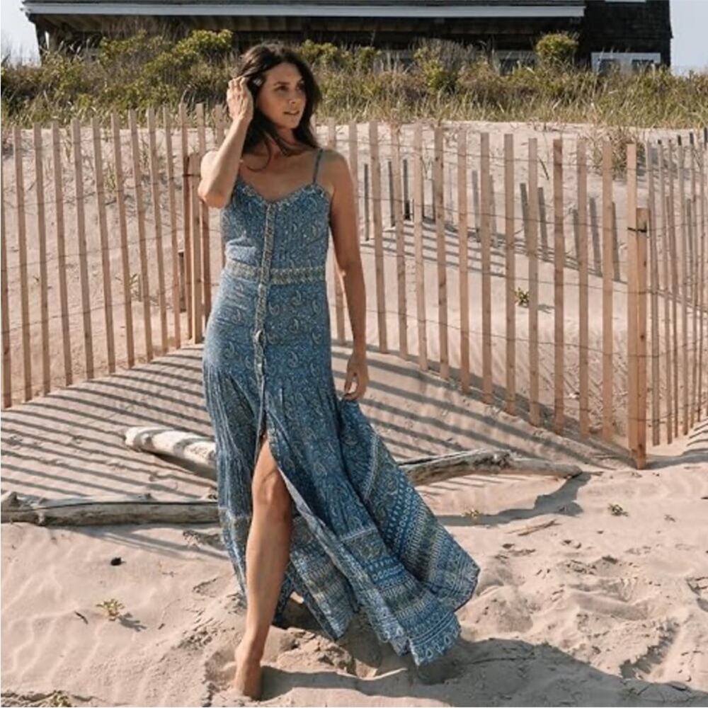 Veronica Beard Windansea Blue Paisley Maxi Dress - Picture 4 of 9